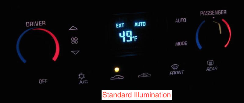 C5 Corvette Climate Control Display repair HVAC LED Standard Illumination